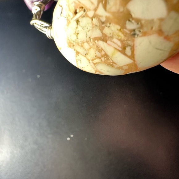 Twisted silver bracelet with stones - Picture 6 of 7